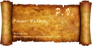 Pauer Vilmos névjegykártya